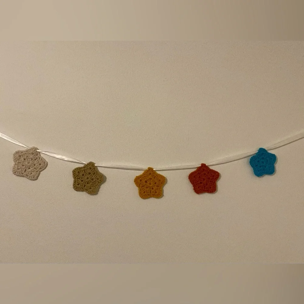 Crochet Star garland multi color